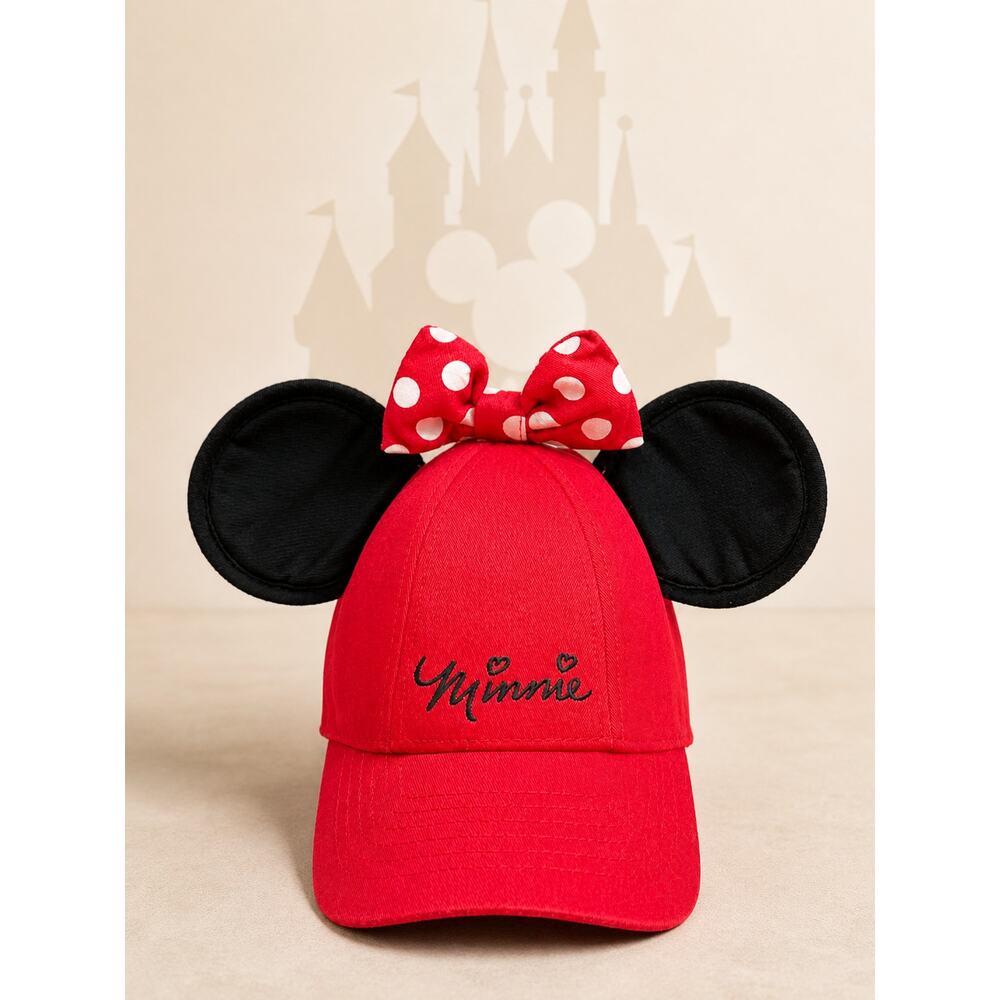 DISNEY Minnie Mouse Ears Red Snapback Hat Youth Adjustable